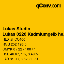 Farbcode: Lukas Studio - Lukas 0226 Kadmiumgelb hell | qconv.com