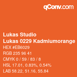 Código de color: Lukas Studio - Lukas 0229 Kadmiumorange | qconv.com