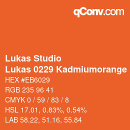 カラーコード: Lukas Studio - Lukas 0229 Kadmiumorange | qconv.com