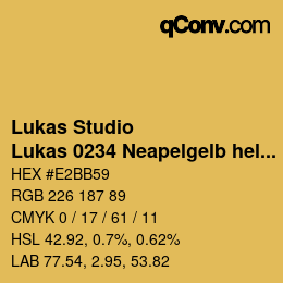 Farbcode: Lukas Studio - Lukas 0234 Neapelgelb hell | qconv.com