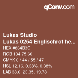 Código de color: Lukas Studio - Lukas 0254 Englischrot hell | qconv.com