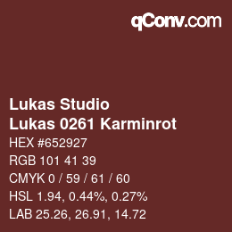 Code couleur: Lukas Studio - Lukas 0261 Karminrot | qconv.com