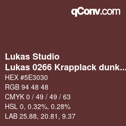 カラーコード: Lukas Studio - Lukas 0266 Krapplack dunkel | qconv.com