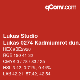 Farbcode: Lukas Studio - Lukas 0274 Kadmiumrot dunkel | qconv.com