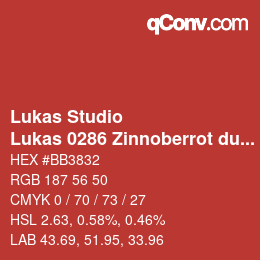 Farbcode: Lukas Studio - Lukas 0286 Zinnoberrot dunkel | qconv.com