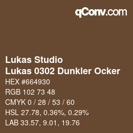 颜色代码: Lukas Studio - Lukas 0302 Dunkler Ocker | qconv.com