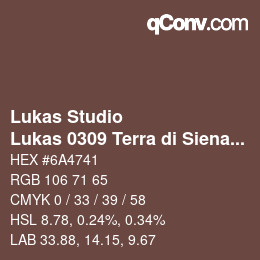 Código de color: Lukas Studio - Lukas 0309 Terra di Siena gebrannt | qconv.com