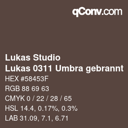 Código de color: Lukas Studio - Lukas 0311 Umbra gebrannt | qconv.com