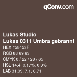Code couleur: Lukas Studio - Lukas 0311 Umbra gebrannt | qconv.com