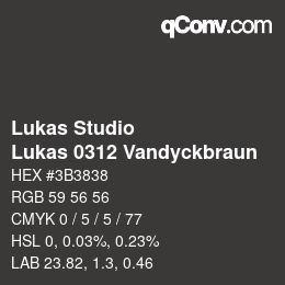 カラーコード: Lukas Studio - Lukas 0312 Vandyckbraun | qconv.com