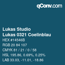 颜色代码: Lukas Studio - Lukas 0321 Coelinblau | qconv.com