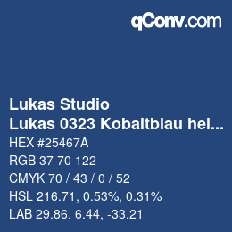 Código de color: Lukas Studio - Lukas 0323 Kobaltblau hell | qconv.com