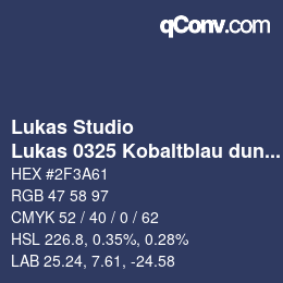 Code couleur: Lukas Studio - Lukas 0325 Kobaltblau dunkel | qconv.com