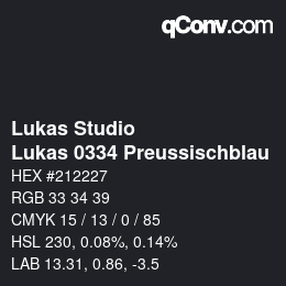 Farbcode: Lukas Studio - Lukas 0334 Preussischblau | qconv.com