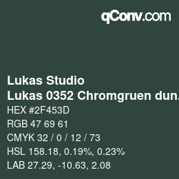 Code couleur: Lukas Studio - Lukas 0352 Chromgruen dunkel | qconv.com