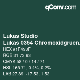 颜色代码: Lukas Studio - Lukas 0354 Chromoxidgruen feurig | qconv.com