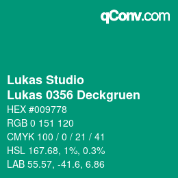颜色代码: Lukas Studio - Lukas 0356 Deckgruen | qconv.com