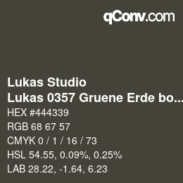 Código de color: Lukas Studio - Lukas 0357 Gruene Erde boehmisch | qconv.com