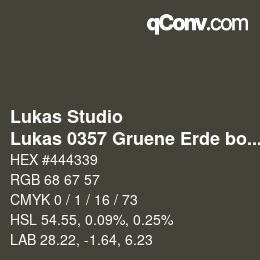 カラーコード: Lukas Studio - Lukas 0357 Gruene Erde boehmisch | qconv.com