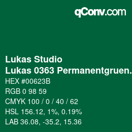 Código de color: Lukas Studio - Lukas 0363 Permanentgruen hell | qconv.com