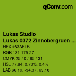 颜色代码: Lukas Studio - Lukas 0372 Zinnobergruen hellst | qconv.com