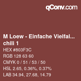 Código de color: M Loew - Einfache Vielfalt - chili 1 | qconv.com