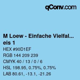 Farbcode: M Loew - Einfache Vielfalt - eis 1 | qconv.com