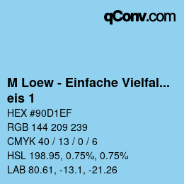 颜色代码: M Loew - Einfache Vielfalt - eis 1 | qconv.com