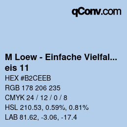 Farbcode: M Loew - Einfache Vielfalt - eis 11 | qconv.com