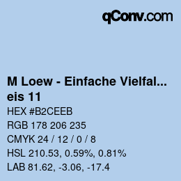 颜色代码: M Loew - Einfache Vielfalt - eis 11 | qconv.com