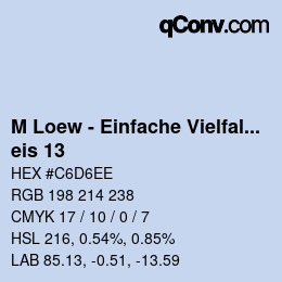 Código de color: M Loew - Einfache Vielfalt - eis 13 | qconv.com