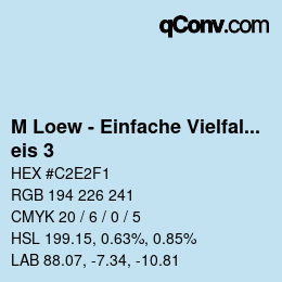 Farbcode: M Loew - Einfache Vielfalt - eis 3 | qconv.com