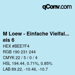 Farbcode: M Loew - Einfache Vielfalt - eis 6 | qconv.com