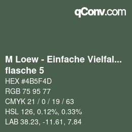 Color code: M Loew - Einfache Vielfalt - flasche 5 | qconv.com