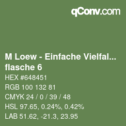 Farbcode: M Loew - Einfache Vielfalt - flasche 6 | qconv.com