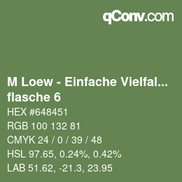 Color code: M Loew - Einfache Vielfalt - flasche 6 | qconv.com