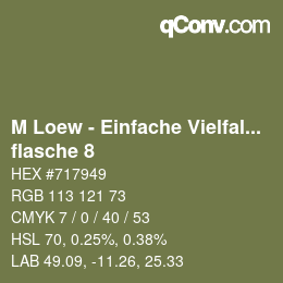 Color code: M Loew - Einfache Vielfalt - flasche 8 | qconv.com