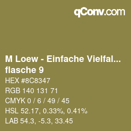 Color code: M Loew - Einfache Vielfalt - flasche 9 | qconv.com