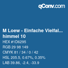 Farbcode: M Loew - Einfache Vielfalt - himmel 10 | qconv.com