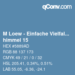 颜色代码: M Loew - Einfache Vielfalt - himmel 15 | qconv.com