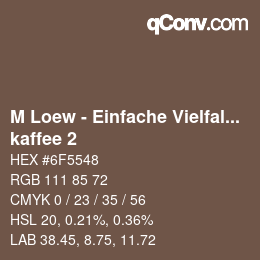 カラーコード: M Loew - Einfache Vielfalt - kaffee 2 | qconv.com