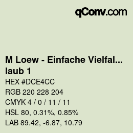 Farbcode: M Loew - Einfache Vielfalt - laub 1 | qconv.com