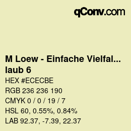 Farbcode: M Loew - Einfache Vielfalt - laub 6 | qconv.com