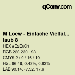 Code couleur: M Loew - Einfache Vielfalt - laub 8 | qconv.com