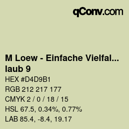 カラーコード: M Loew - Einfache Vielfalt - laub 9 | qconv.com