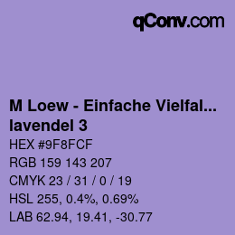 Código de color: M Loew - Einfache Vielfalt - lavendel 3 | qconv.com
