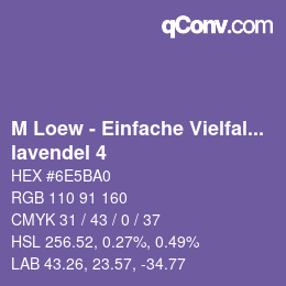 Farbcode: M Loew - Einfache Vielfalt - lavendel 4 | qconv.com