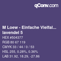 Color code: M Loew - Einfache Vielfalt - lavendel 5 | qconv.com