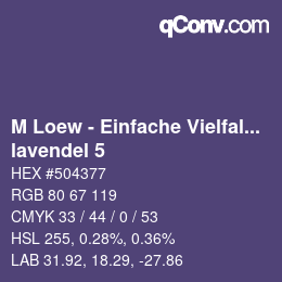 Código de color: M Loew - Einfache Vielfalt - lavendel 5 | qconv.com