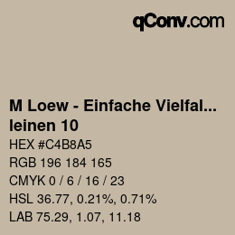 Code couleur: M Loew - Einfache Vielfalt - leinen 10 | qconv.com